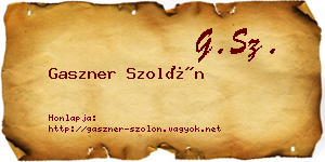 Gaszner Szolón névjegykártya